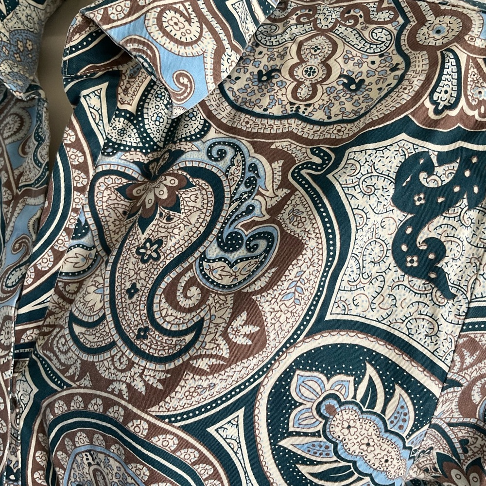 Orvis wrinkle-free paisley button down shirt size 16 - Picture 2 of 4